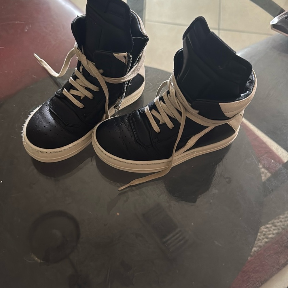 Rick Owens Kids Black and White Sneakers